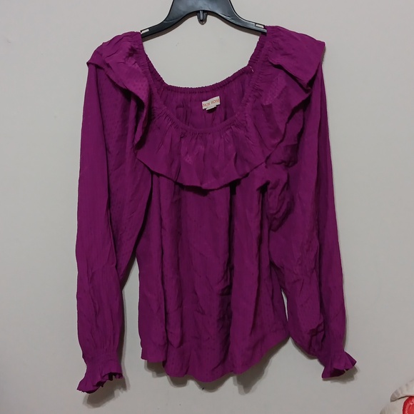Knox Rose Magenta Ruffle Blouse - Picture 1 of 2